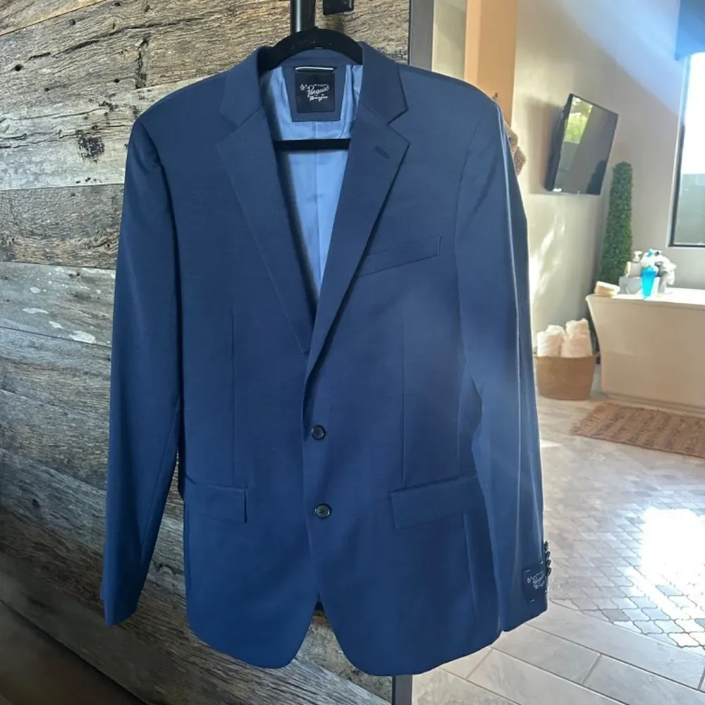 ORIGINAL PENGUIN Slim Fit Wool Blend Suit Jacket Navy 40L Two Button NEW